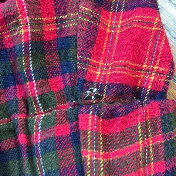 Re Collection Elastic Waist Flannel Shirt Size XS/S - Picture 9 of 13
